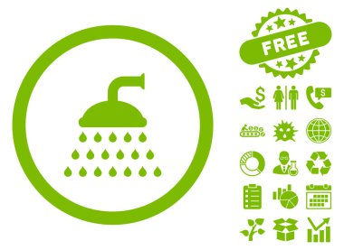 Bonus ile duş düz vektör simgesi