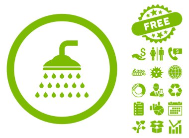 Bonus ile duş düz vektör simgesi