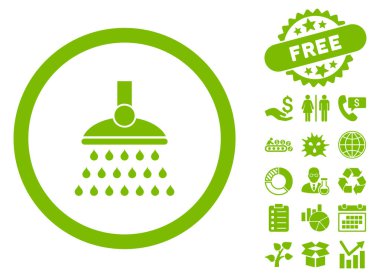 Bonus ile duş düz vektör simgesi