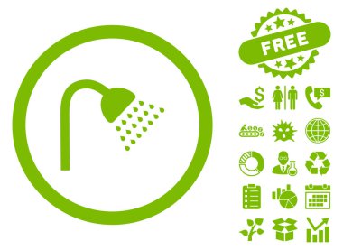 Bonus ile duş düz vektör simgesi