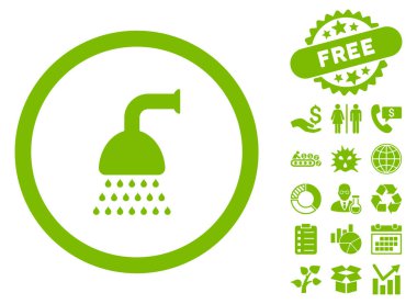 Bonus ile duş düz vektör simgesi