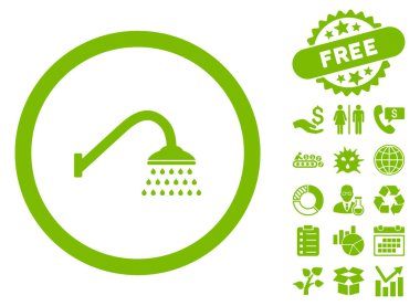 Bonus ile duş düz vektör simgesi