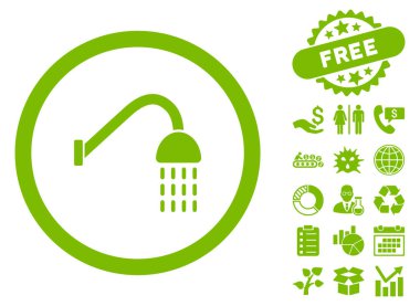 Bonus ile duş düz vektör simgesi