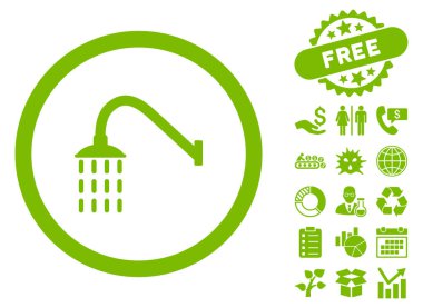 Bonus ile duş düz vektör simgesi