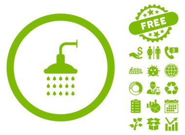 Bonus ile duş düz vektör simgesi