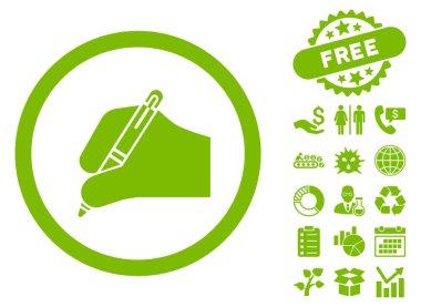 İmza el düz vektör simgesi Bonus ile