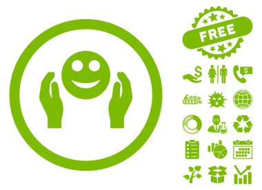 Bakım el düz vektör simge Bonus ile gülümse