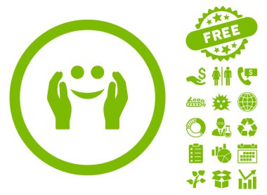 Bakım düz vektör simge Bonus ile gülümse