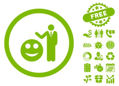 Bonus ile düz vektör simge göster gülümse