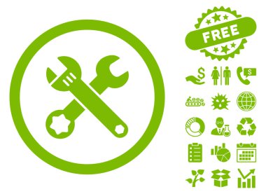 Bonus ile somun anahtarları düz vektör simgesi