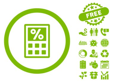 Vergi hesap makinesi düz vektör simge Bonus ile