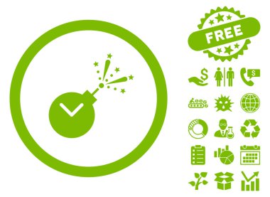 Zaman havai fişek ücret düz vektör simge Bonus ile