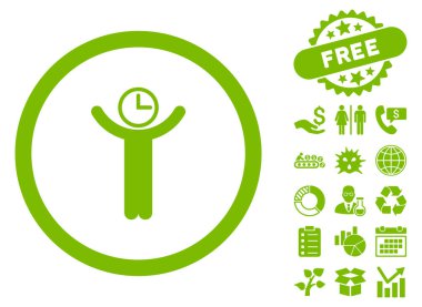 Zaman Yöneticisi düz vektör simge Bonus ile