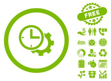 Bonus ile zaman kurulum düz vektör simgesi