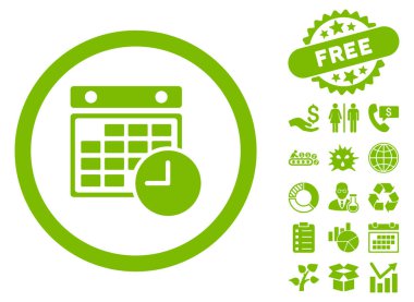 Bonus ile zaman tablo düz vektör simgesi