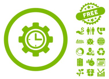 Bonus ile zaman kurulum düz vektör simgesi