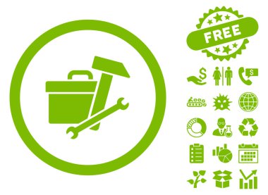 Araç kutusu düz vektör simgesi Bonus ile