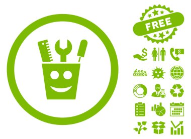 Araçlar gülümseme düz vektör simgesi Bonus ile