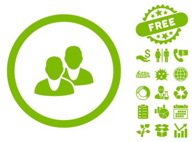 Bonus ile kullanıcılar düz vektör simgesi