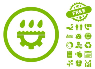 Bonus ile su hizmet vites düz vektör simgesi