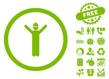 Bonus ile alt düz vektör simgesi