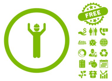 Bonus ile alt düz vektör simgesi