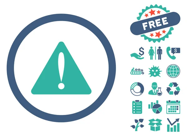 Erreur d'avertissement Icône vectorielle plate avec bonus — Image vectorielle