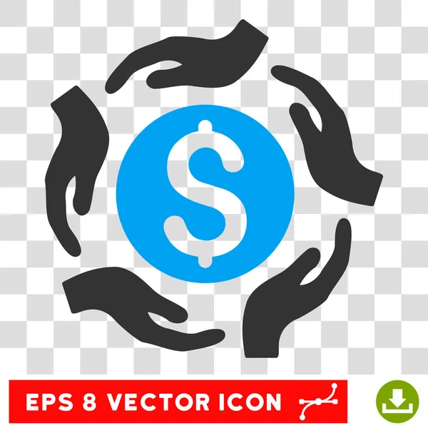 Money Care Hands Vector Icon — Stock Vector