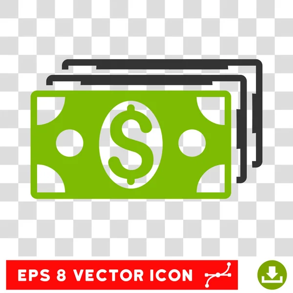 Icône vectorielle des billets en dollars — Image vectorielle