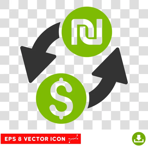Dólar Shekel Vector de cambio Icono — Vector de stock