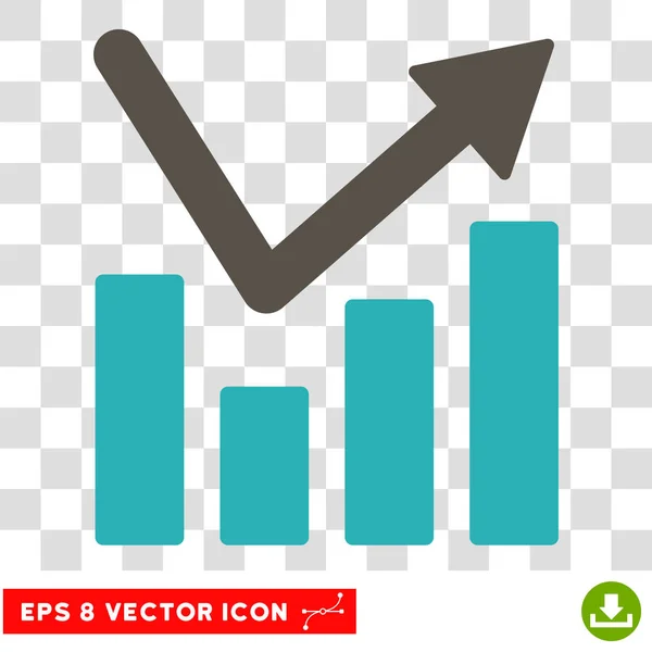 Gráfico de barras Tendencia Vector Icono — Vector de stock