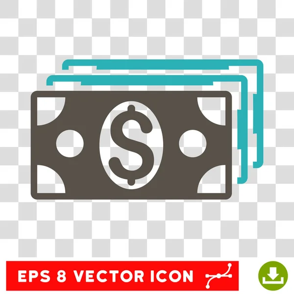 Dólar billetes vector icono — Vector de stock