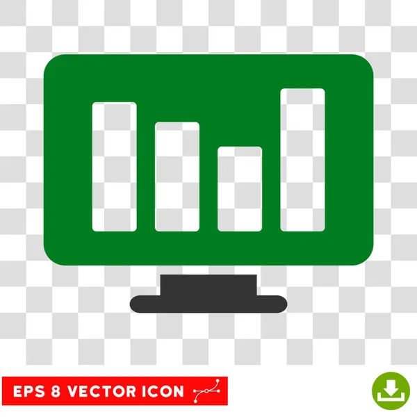 Gráfico de barras Monitoramento Vector Icon — Vetor de Stock