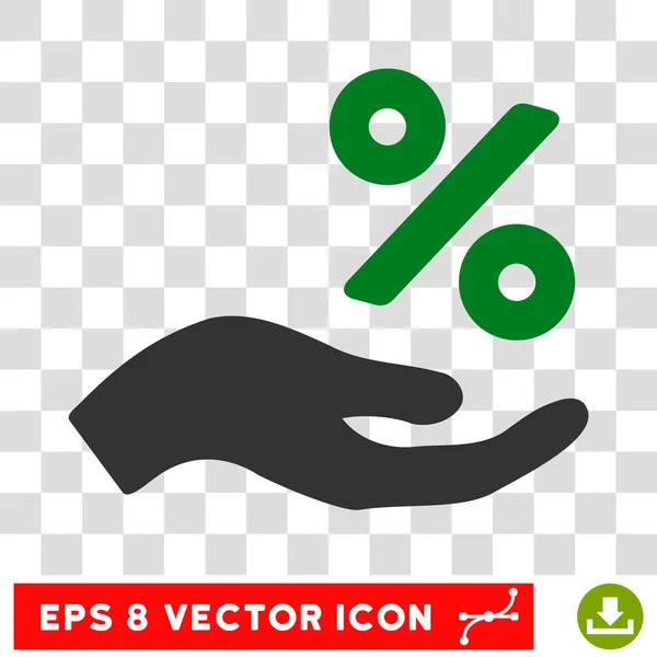 Oferta por cento vetor de mão ícone — Vetor de Stock