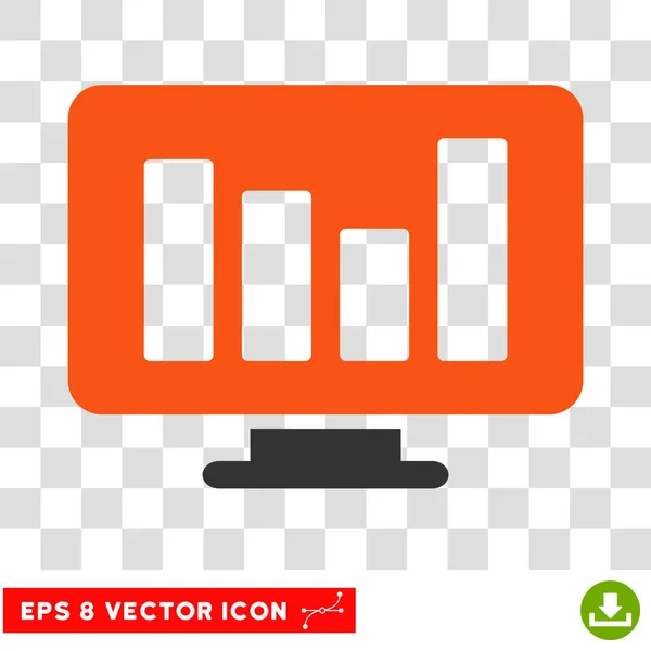 Gráfico de barras Monitoramento Vector Icon — Vetor de Stock