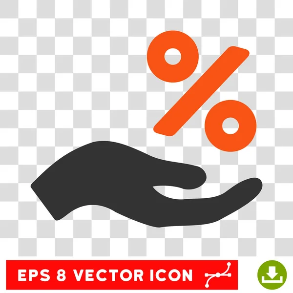 Oferta por cento vetor de mão ícone — Vetor de Stock