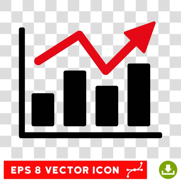 Gráfico de barras Trend Vector Icon — Vetor de Stock