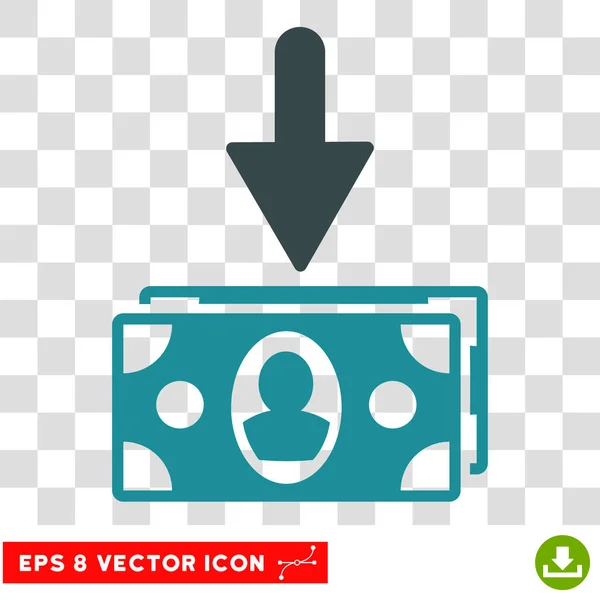 Billetes Ingresos Vector Icono — Vector de stock