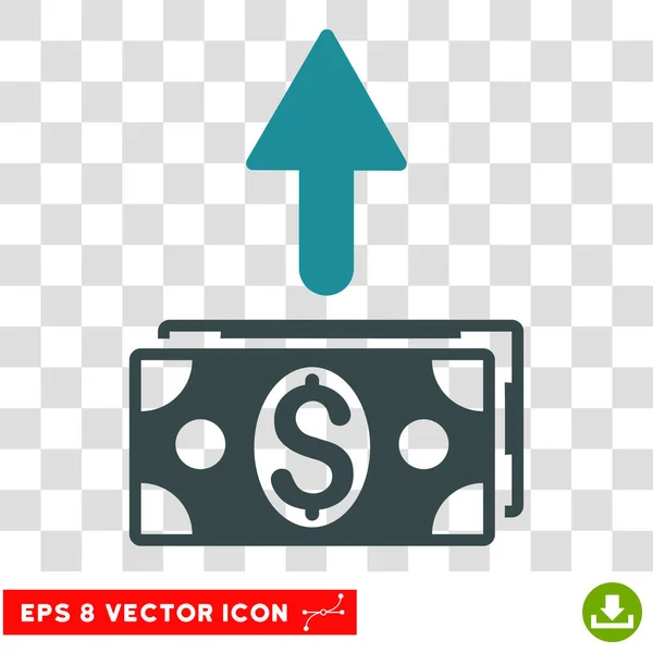 Invia banconote Icona vettoriale — Vettoriale Stock