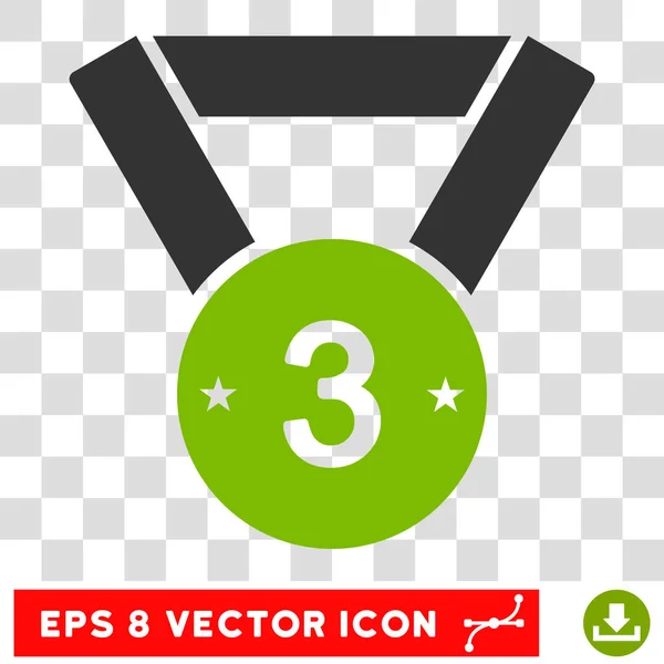 Third Medal Eps Vector Icon — Stock Vector