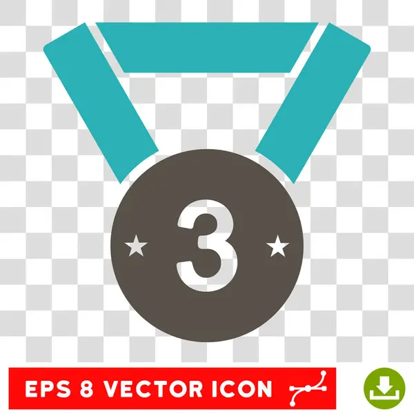 Terceira Medalha Eps Vector Icon — Vetor de Stock