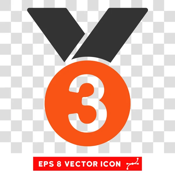 Medalla de Bronce Eps Vector Icono — Vector de stock