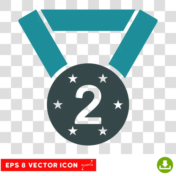 Segunda Medalla Eps Vector Icono — Vector de stock