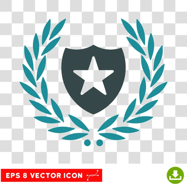 Escudo Laurel corona Eps Vector icono — Vector de stock