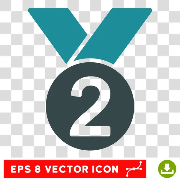 Medalha de Prata Eps Vector Icon — Vetor de Stock