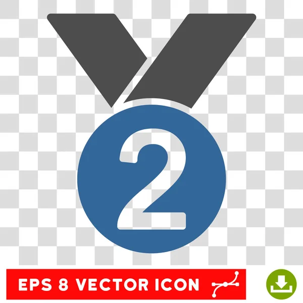 Medalha de Prata Eps Vector Icon — Vetor de Stock