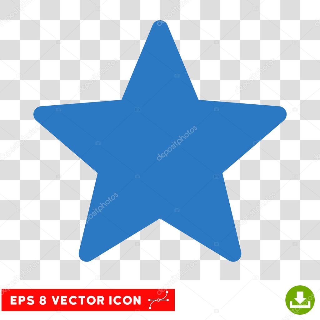 Vector Star EPS vector icon. Illustration style is flat iconic smooth blue symbol on a transparent background.