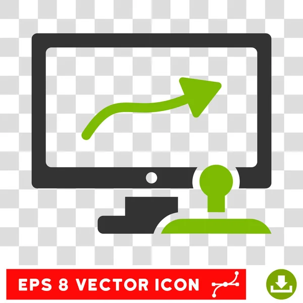 Monitor de control de trayectoria Eps Vector Icono — Vector de stock