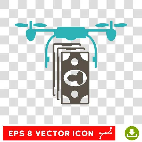 Drohne Banknoten Zahlung eps Vektor-Symbol — Stockvektor