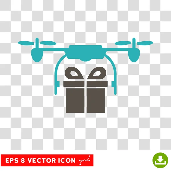 Drone Gift Delivery Eps Vector Icon